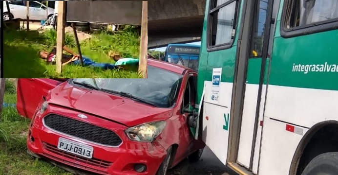 veja vídeo Polícia intercepta carro roubado e prende suspeito em Salvador