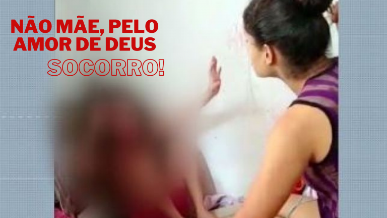 Para, pelo amor de Deus” súplica menina de 7 anos enquanto mãe espanca e pai filma. A mulher foi presa