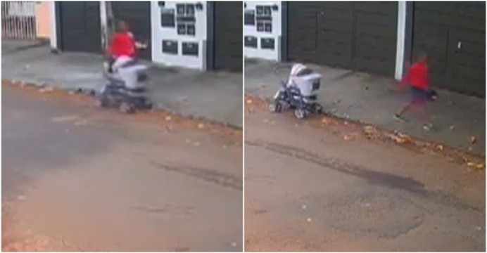 Homem é filmado abandonando bebê dentro de carrinho em rua de Goiânia; vídeo